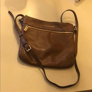 MK Camel Leather Cross Body